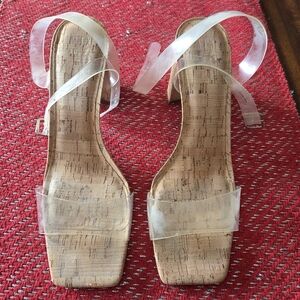 Transparent Strap Cork Women Sandals
